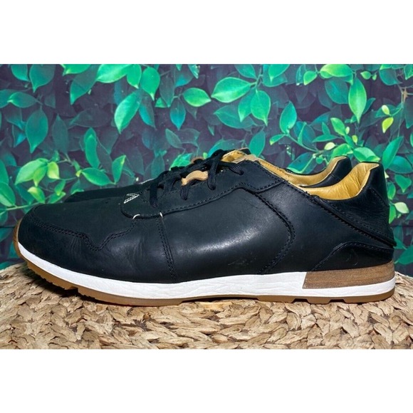 OLUKAI Huaka\'i Li Waxed Antiqued Black Leather Summer Shoes Mens 10 Fast Ship main image 9